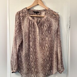 Banana republic snake print sheer flowy blouse